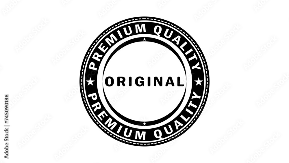 Obraz premium 'Original' label stamp, black isolated silhouette