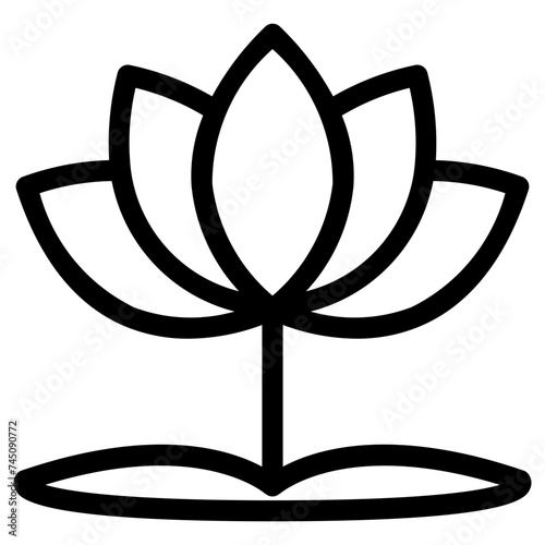 lotus icon, simple vector design