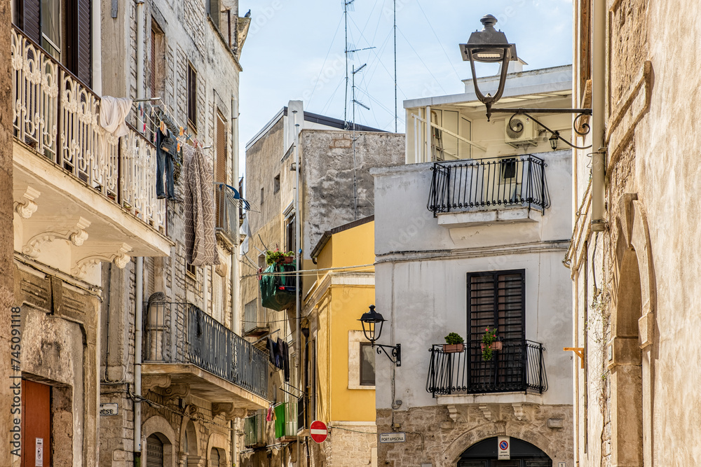 buildings of the historic centre of the medieval town of Bitetto, Bari province, Puglia region, Italy, Europe