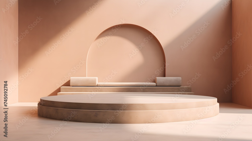 Centered podium in minimalist setup. Centered podium in minimalist setup.