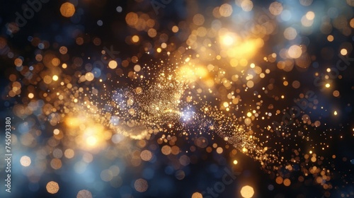 blue and gold particle background