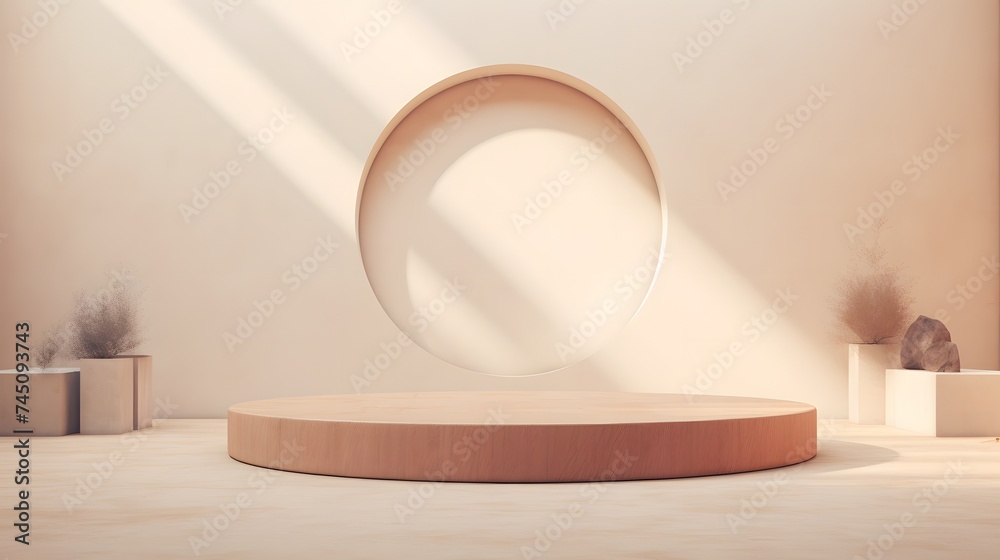 Centered podium in minimalist setup.