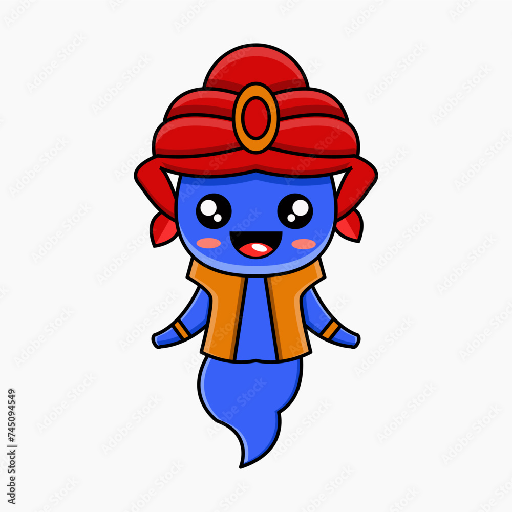 genie mascot illustration design vector