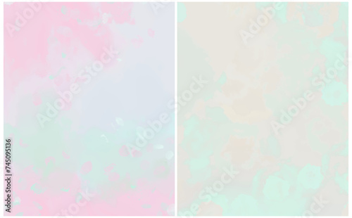 Trendy Abstract Painted Background. Layouts with Irregular Brush Strokes Creating an Abstract Artistic Surface. Pink and Blue Stains and Splashes on a Rough Warm Gray Background. No text. RGB.