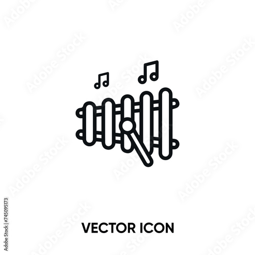 Xylophone vector icon . Modern, simple flat vector illustration for website or mobile app. Music instruments symbol, logo illustration. Pixel perfect vector graphics