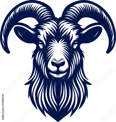 goat head Vector - vector illustration, emblem design , isolated on white background