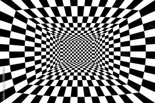 Black and white psychedelic checkerboard