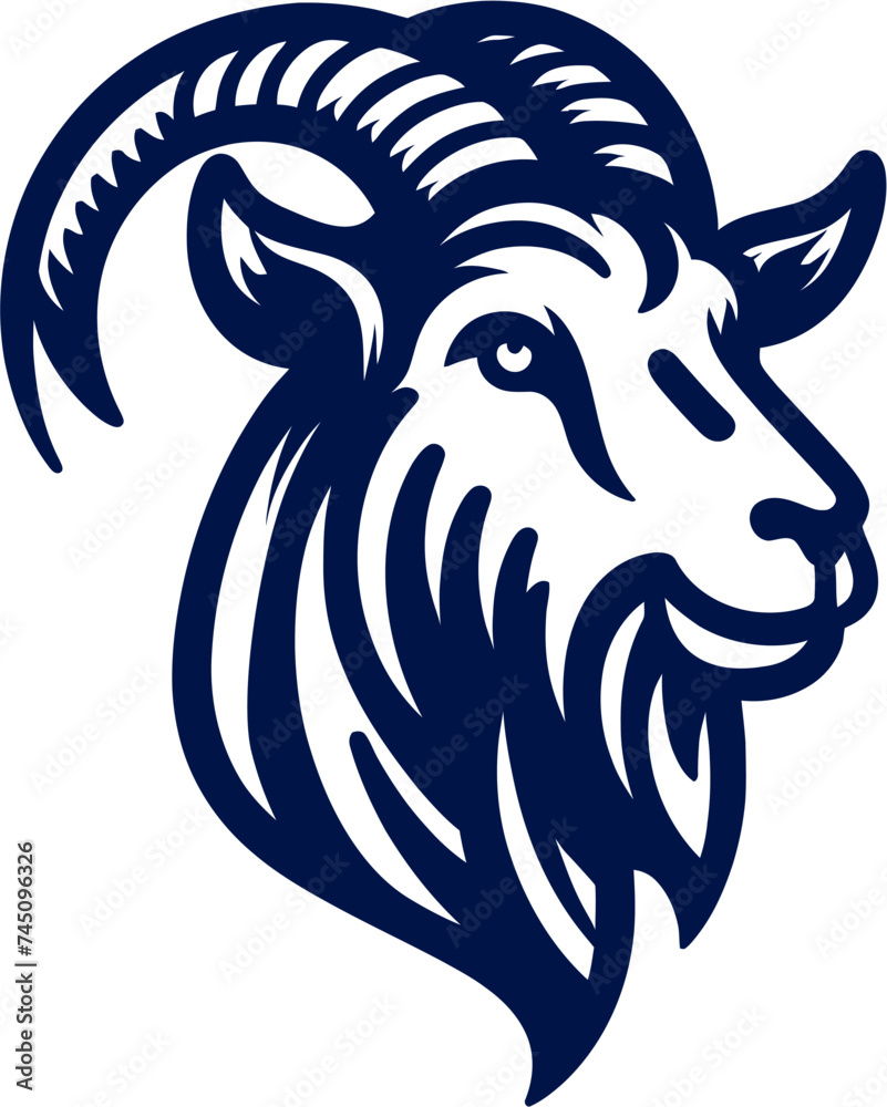 Obraz premium goat head Vector - vector illustration, emblem design , isolated on white background