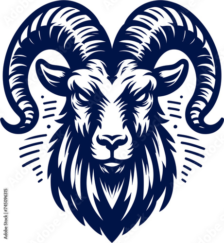 goat head Vector - vector illustration, emblem design , isolated on white background