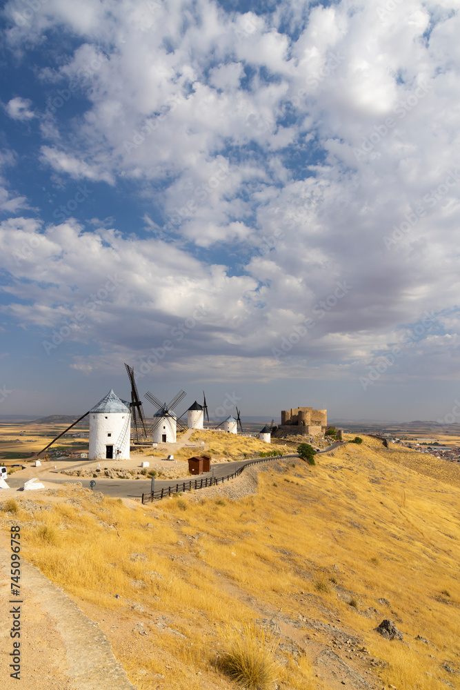 windmills and castle of Consuegra, Castilla La Mancha, Spain