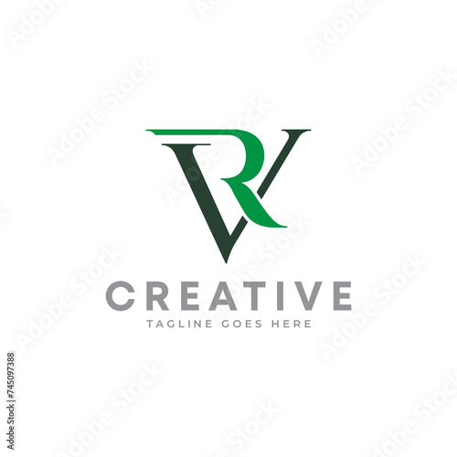 Creative Letter RV logo design
