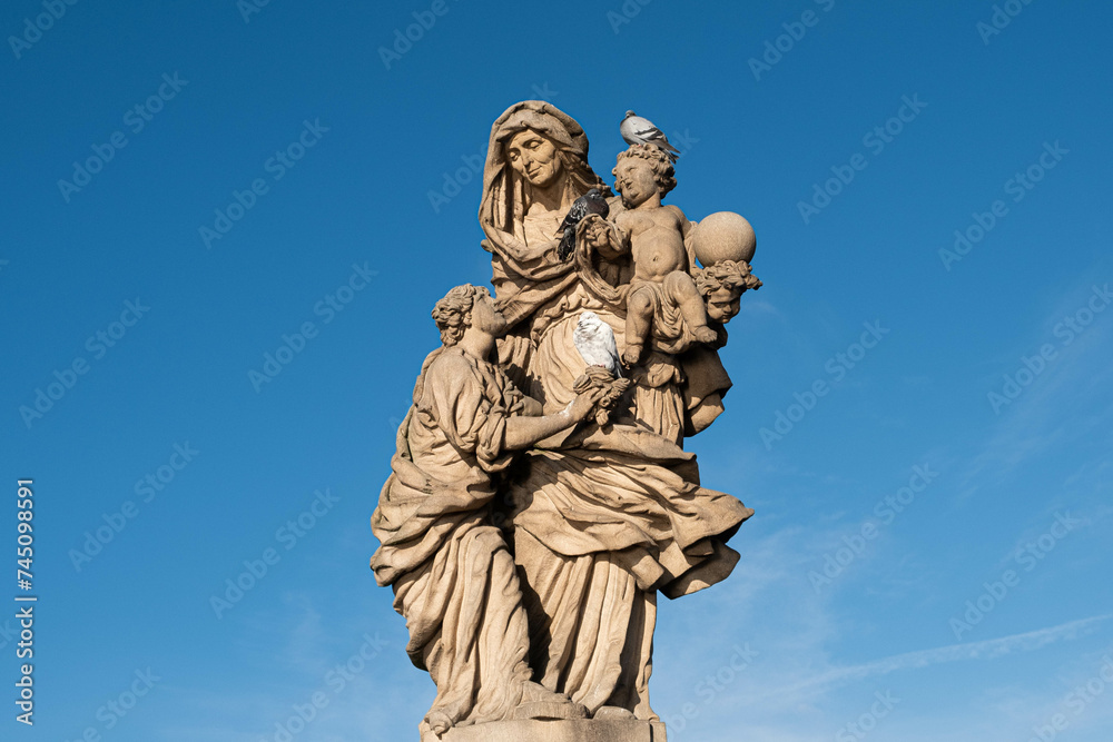   The Statue of Saint Anne, Charles Bridge in Prague, Czech Republic