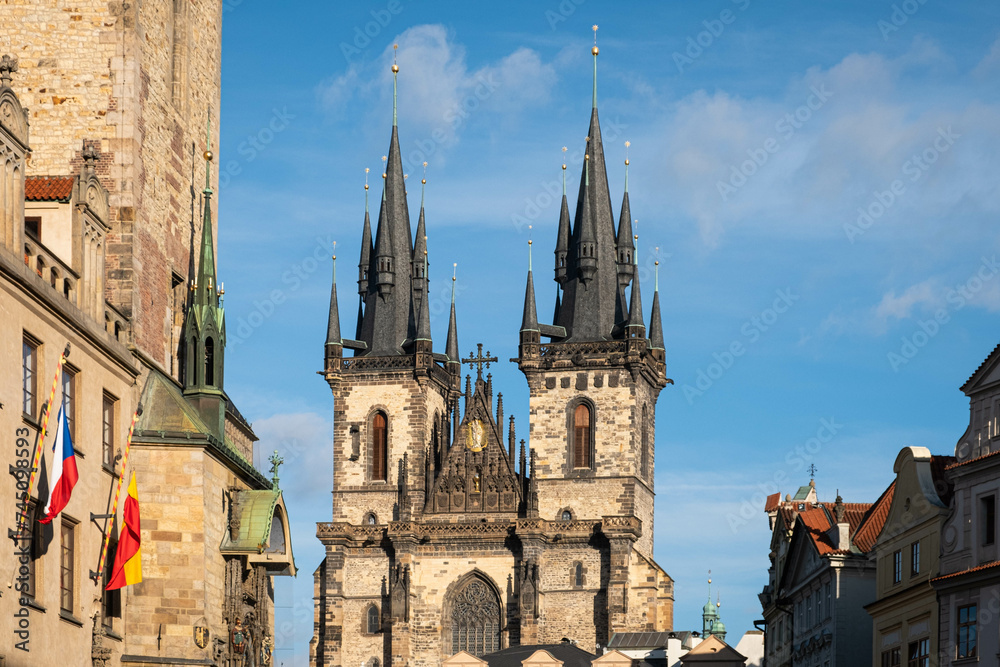   The Church of Our Lady before Týn in Prague old town.