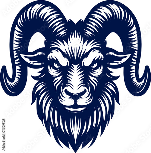 goat head Vector - vector illustration, emblem design , isolated on white background