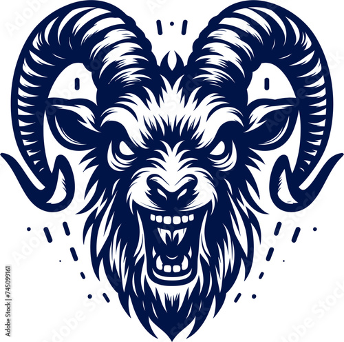 goat head Vector - vector illustration, emblem design , isolated on white background