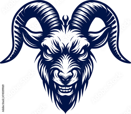 goat head Vector - vector illustration, emblem design , isolated on white background