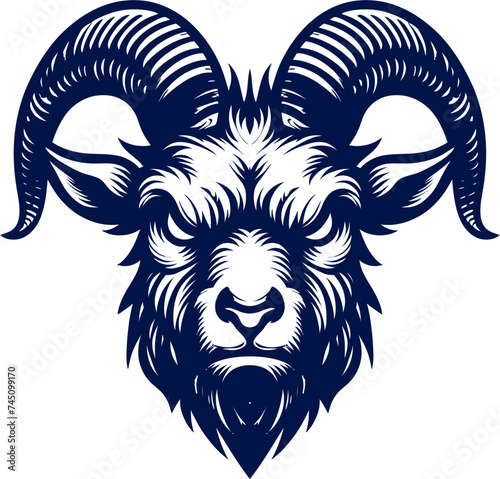 goat head Vector - vector illustration, emblem design , isolated on white background