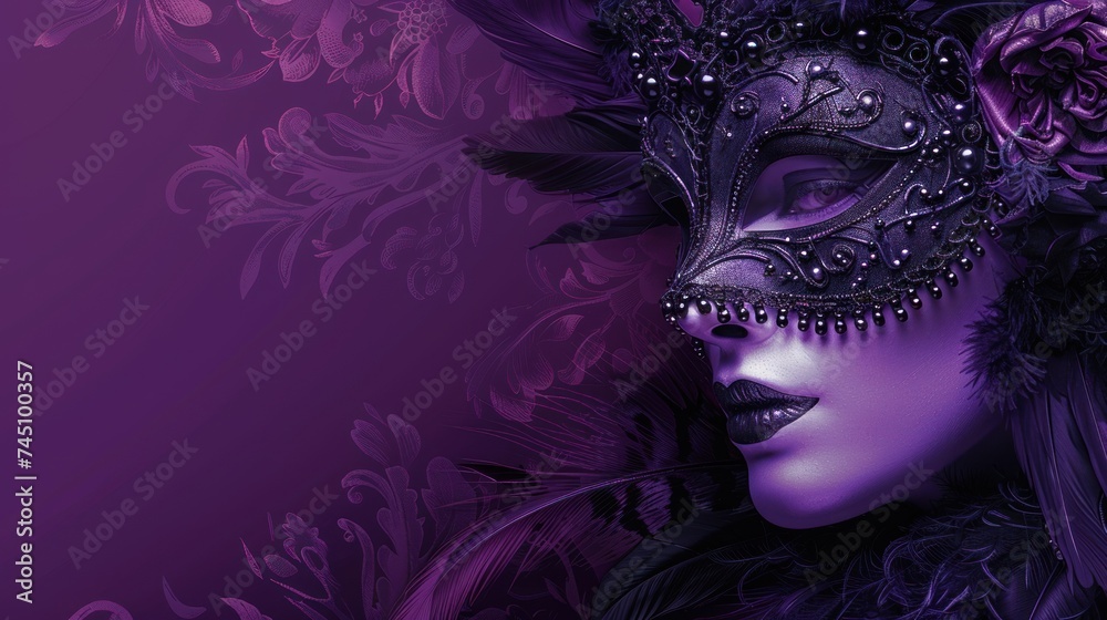 A glamorous mask adorned with feathers is perfect for a night of festivities