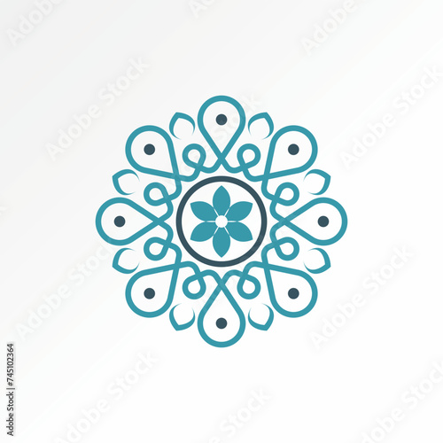 Logo design graphic concept creative premium abstract vector stock sign anatolian culture wool carpet motif design Related interior oriental beautiful