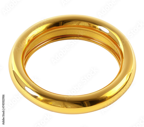 Golden ring isolated on transparent background