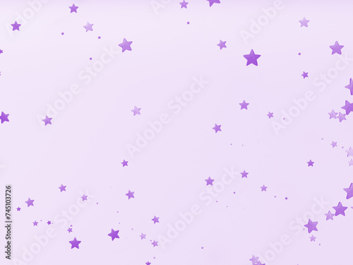 Background of pretty purple stars of different sizes scattered in a purple space