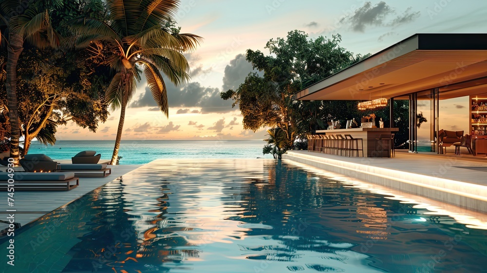 resort pool bar, cocktail bar near the Maldives Resort pool