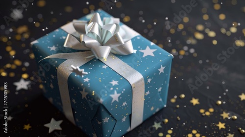 blue gift box with copy space © Balerinastock