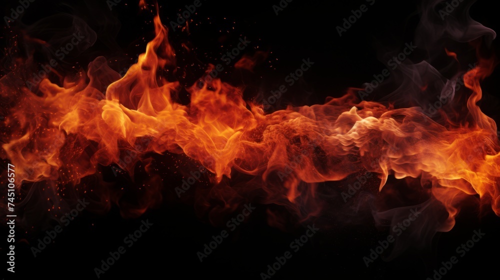 Fire on a black background 