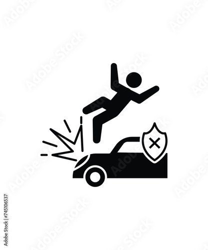 car accident icon, vector best flat icon.