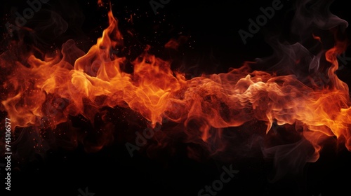Fire on a black background 