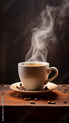 Steaming coffee cup 