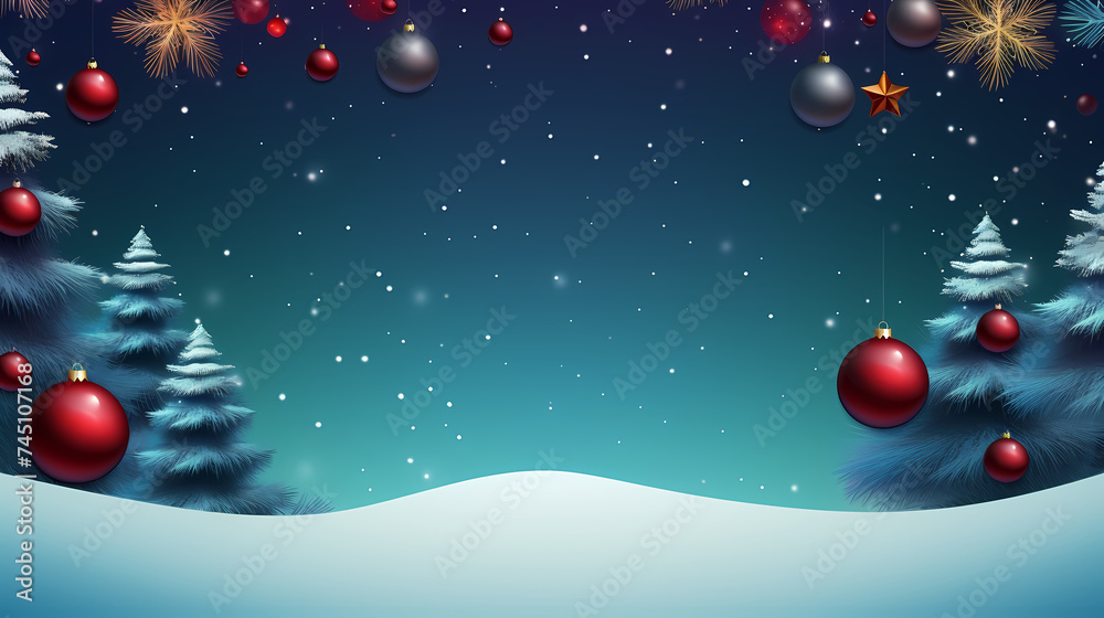 Fototapeta premium Christmas and New Year holiday frame, Christmas background decoration