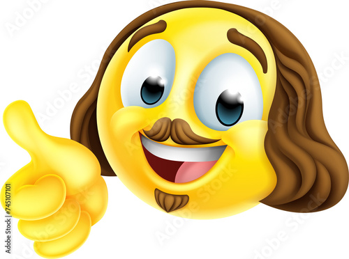 Shakespeare Poet Emoticon E...