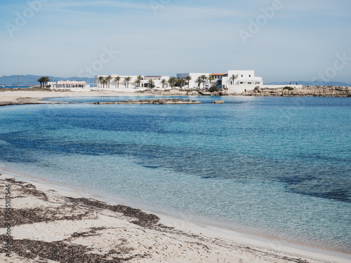 Es Pujols beach in Formentera, Balearic Islands photo