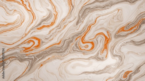 Stylish marble pattern with cream  orange  and grey swirls 