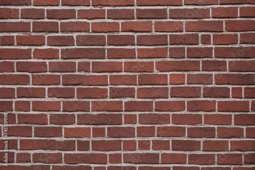 Textured Red Brick Wall Showing Mortar Lines 