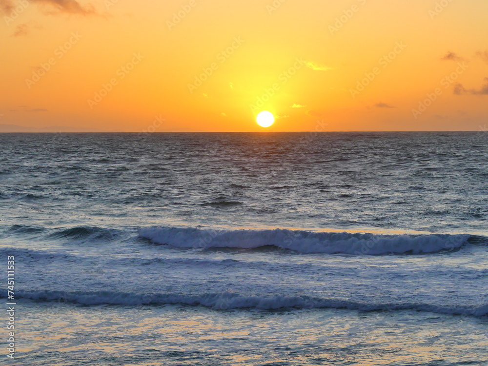 Coucher de soleil sur la mer