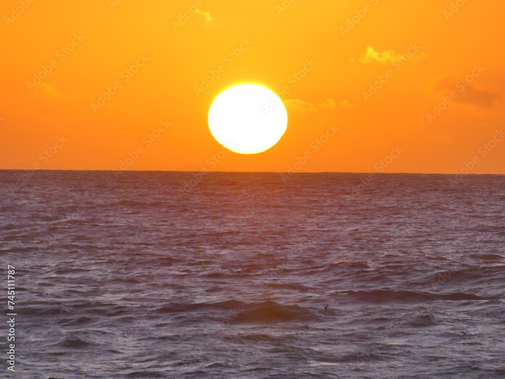 Coucher de soleil sur la mer