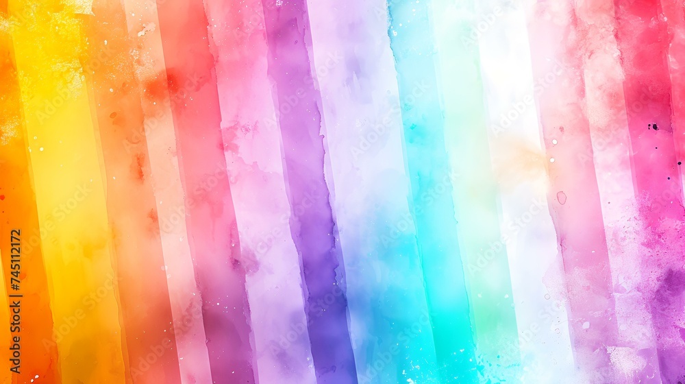 Abstract rainbow watercolor background for your design. Digital art painting.