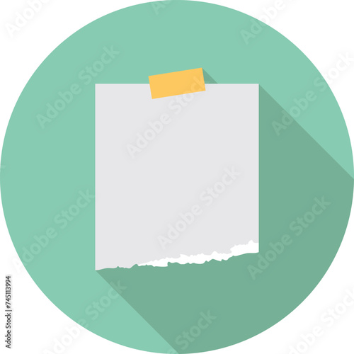 A tear-off sheet of a calendar, a tear-off sheet of notes. Vector illustration.