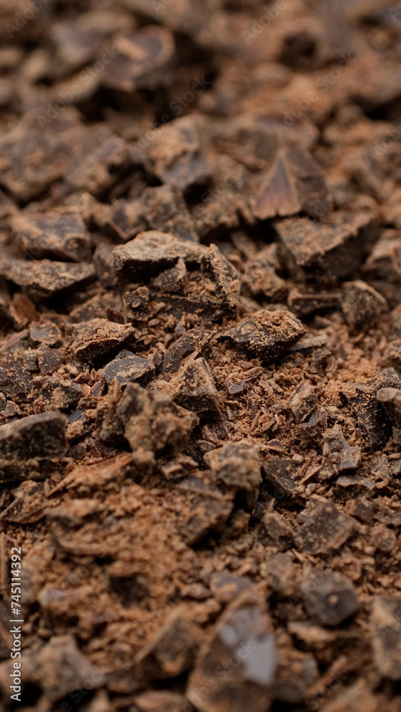 Chunks of dark chocolate close up Chunks of dark chocolate close up