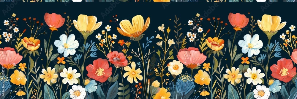 Dance of Whimsical Spring Wildflowers Generative AI Dance of Whimsical Spring Wildflowers Generative AI