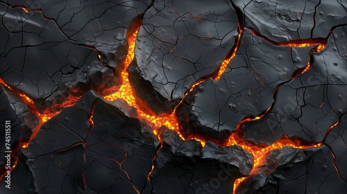 Earth crack with lava, the natural element for background decoration