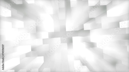 4k Abstract pixel animation black and white digital background,geometric of square pattern moving with gray background. photo