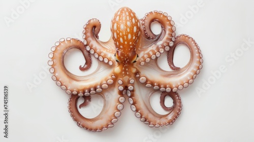 Small octopus isolated on a white background. Seafood meal.