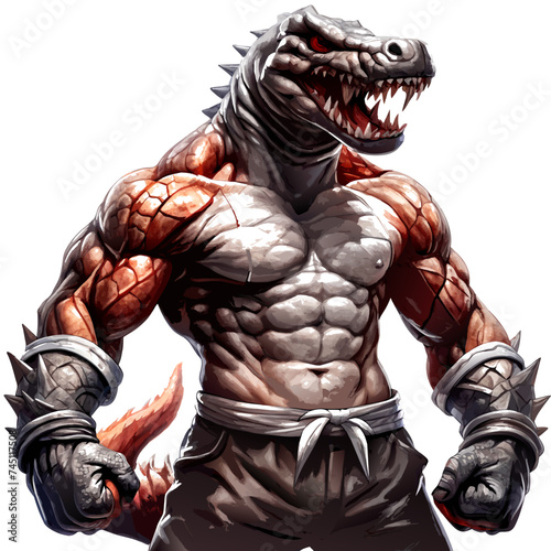 Alligator fighter. Vector illustration