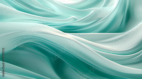 Abstract pattern of shiny satin fabric with waves and flowing curves