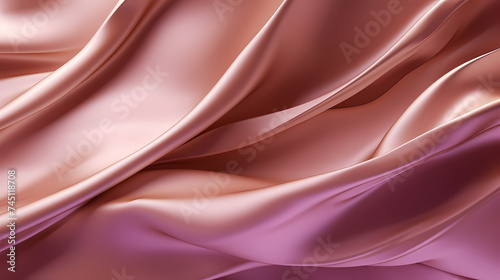 Abstract pattern of shiny satin fabric with waves and flowing curves