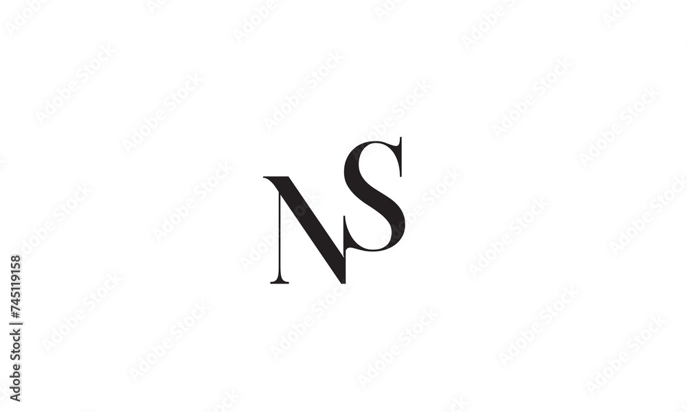 NS, SN, S, N Abstract Letters Logo Monogram NS, SN, S, N Abstract Letters Logo Monogram