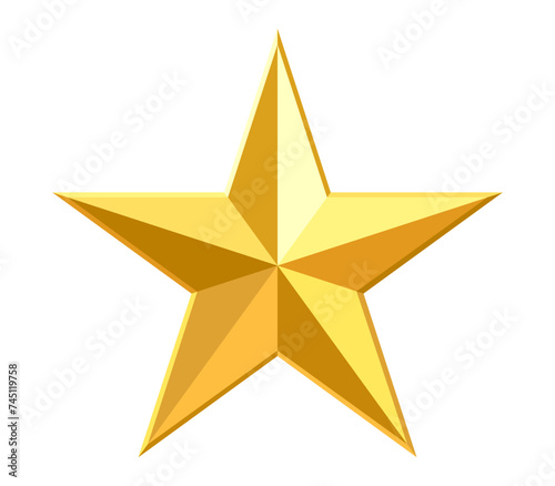Gold star. Best quality or victory. Achievements for games, customer rating feedback, mobile applications. Premium quality